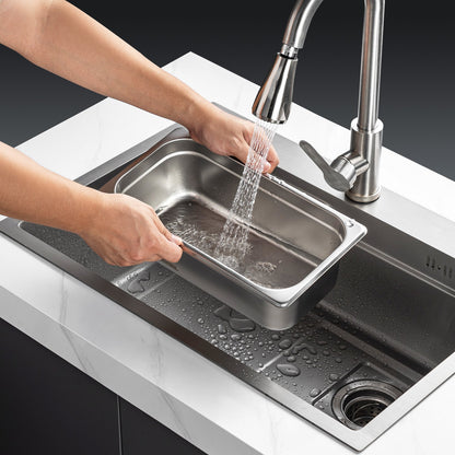 6er-Pack Hotel-Dampfgarbehälter, 1/3-Größe, Anti-Dampfgarbehälter, 0,8 mm dicker Edelstahl-Dampfgarbehälter für Restaurants, 10 cm tiefer Gewerbe-Dampfgarbehälter, Aufbewahrungsbehälter für Catering-Lebensmittel, für Industrie und Wissenschaft