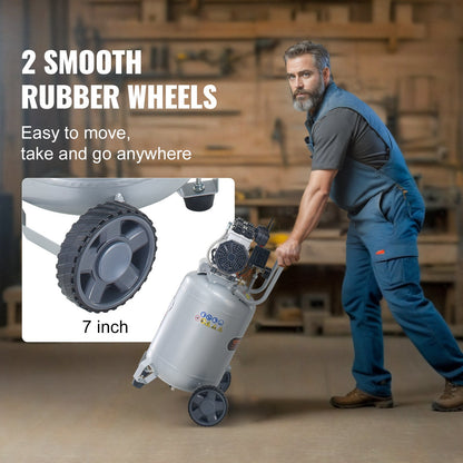 49.2 L Air Compressor 2HP 4 SCFM@90PSI Oil Free Air Compressor 116PSI