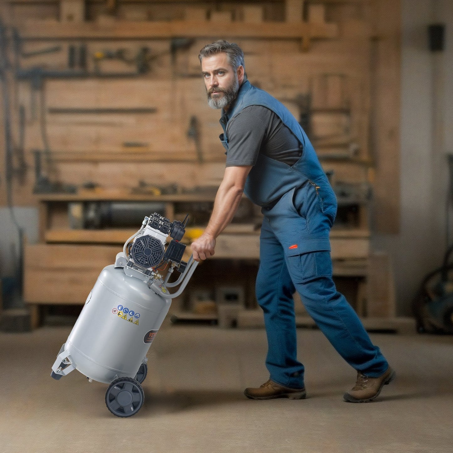 49.2 L Air Compressor 2HP 4 SCFM@90PSI Oil Free Air Compressor 116PSI