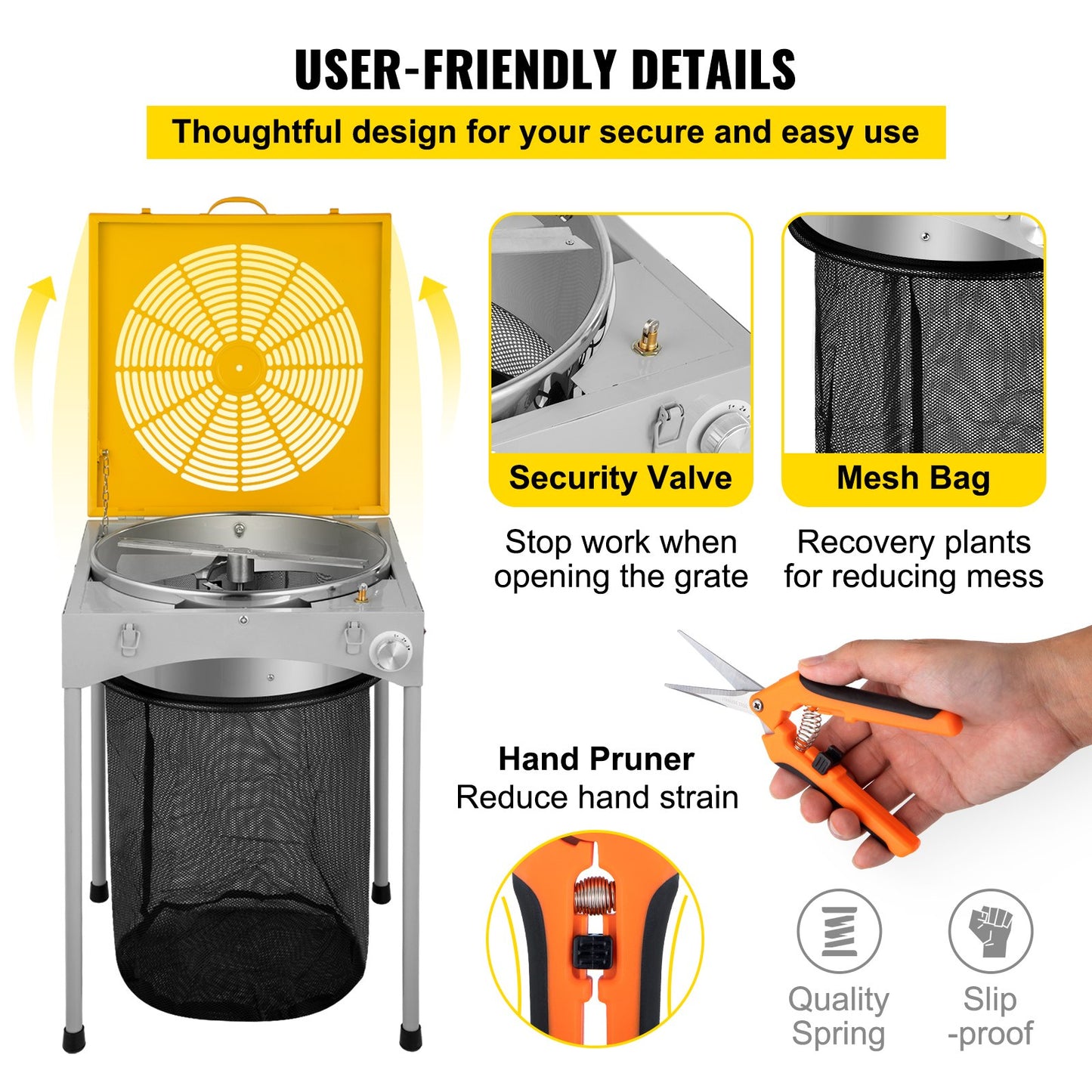 45,7 cm Tisch-Hydroponik-Elektro-Blattknospentrimmer mit 3 Geschwindigkeiten und 6 Ersatzklingen