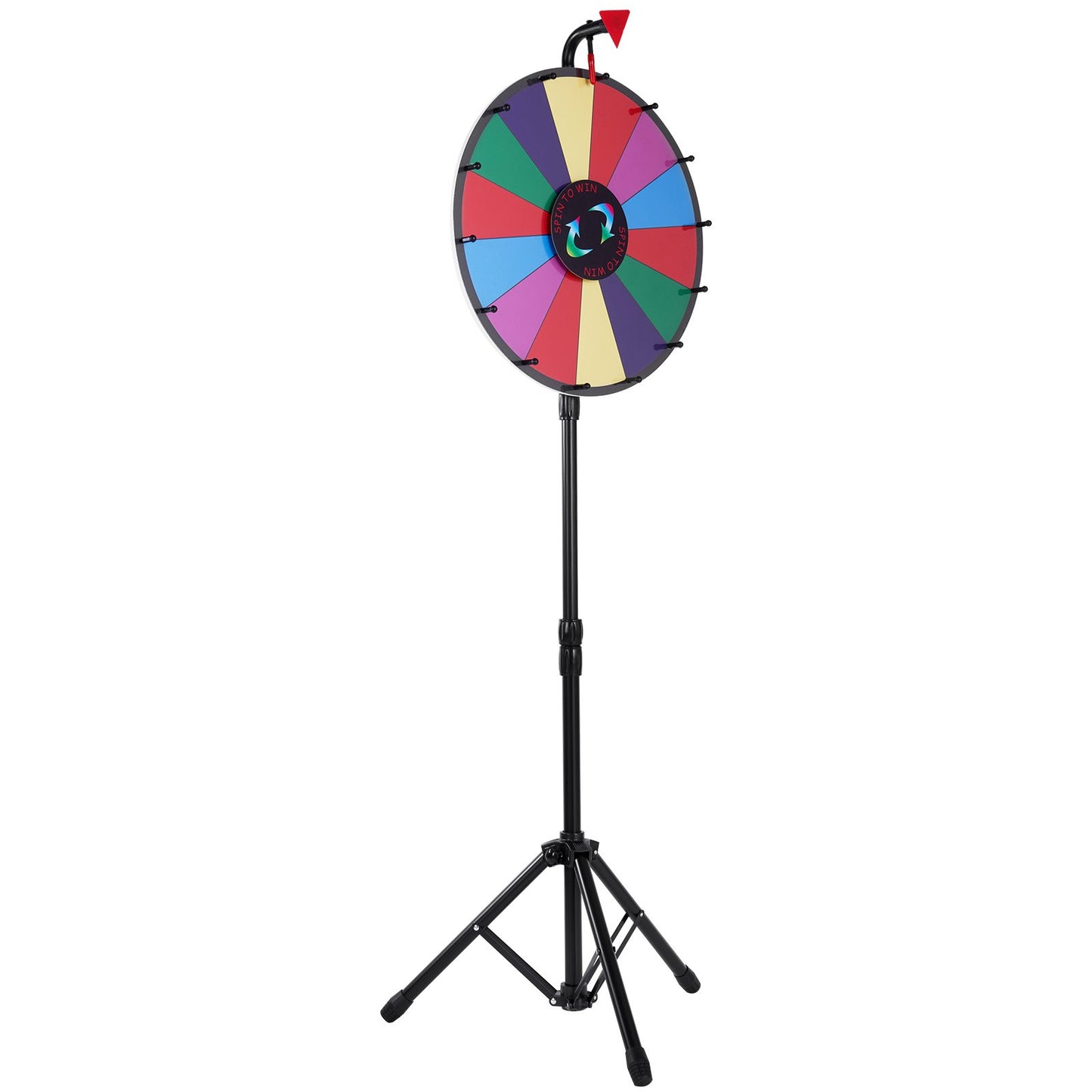 18” Prize Wheel Tripod Floor Stand Color Prize Wheel Fortune Spinner 14 Slots Dry Ease Tradeshow Fortune Spinning Game(18inch)
