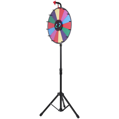 18” Prize Wheel Tripod Floor Stand Color Prize Wheel Fortune Spinner 14 Slots Dry Ease Tradeshow Fortune Spinning Game(18inch)