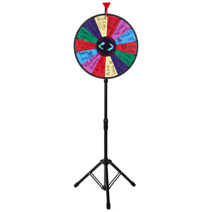 18” Prize Wheel Tripod Floor Stand Color Prize Wheel Fortune Spinner 14 Slots Dry Ease Tradeshow Fortune Spinning Game(18inch)