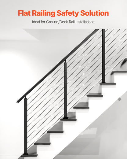 Treppengeländerpfosten aus Edelstahl, 36 x 1 x 2 Zoll, mit vorgebohrten 30°-Winkellöchern, inklusive horizontaler und gebogener Halterung, 1 Stück, Schwarz, 1JZLGZXHS91402OS1001V0