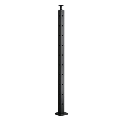Cable Railing Post, 36x1x2 Inch Corner Railing Post, with L-Shaped Pre-Drilled Holes, Stainless Steel Cable Rail Post with Horizontal and Curved Bracket, 1-Pack, Black, 1JZLGZXHS914IVCFL001V0