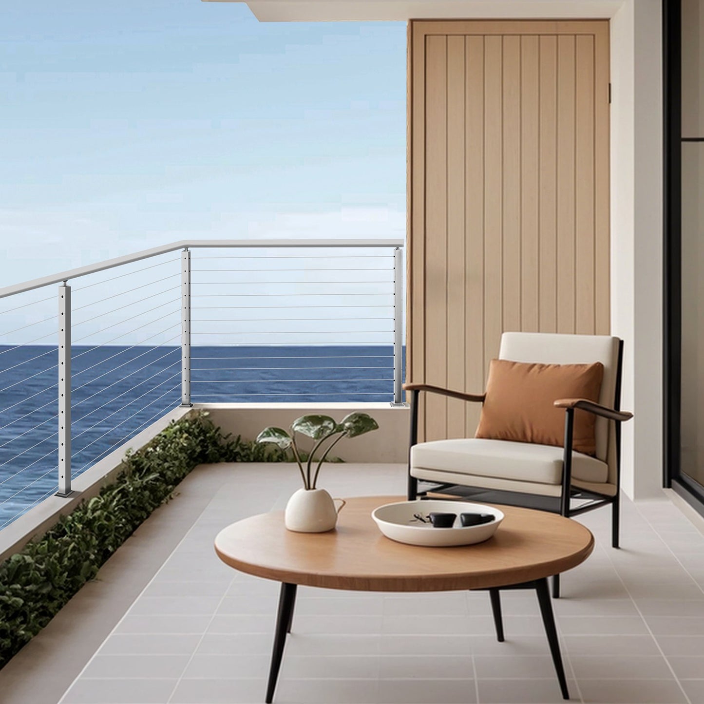 Geländerpfosten aus Edelstahl, 42 x 2 x 2 Zoll, ebene Treppenpfosten, 1 Stück, vorgebohrte Pfosten mit Montagehalterung, silberfarben, 1JZLGZXYS1061EF8W001V0