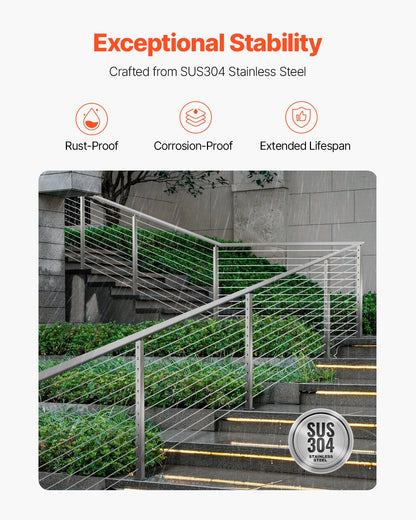 Treppengeländerpfosten aus Edelstahl, 42 x 2 x 2 Zoll, mit vorgebohrten 30°-Winkellöchern, inklusive horizontaler und gebogener Halterung, 1 Stück, Silber, 1JZLGZXYS1062TLWC001V0