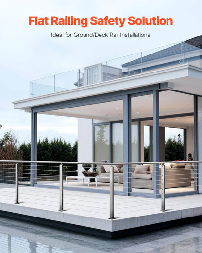 Cable Railing Post, 36x1x2 Inch Level Deck Stair Posts, 1-Pack Stainless Steel Cable Handrail Post, Pre-Drilled Pickets with Mounting Bracket Stair Railing Kit, Silver, 1JZLGZXYS914I4BDB001V0