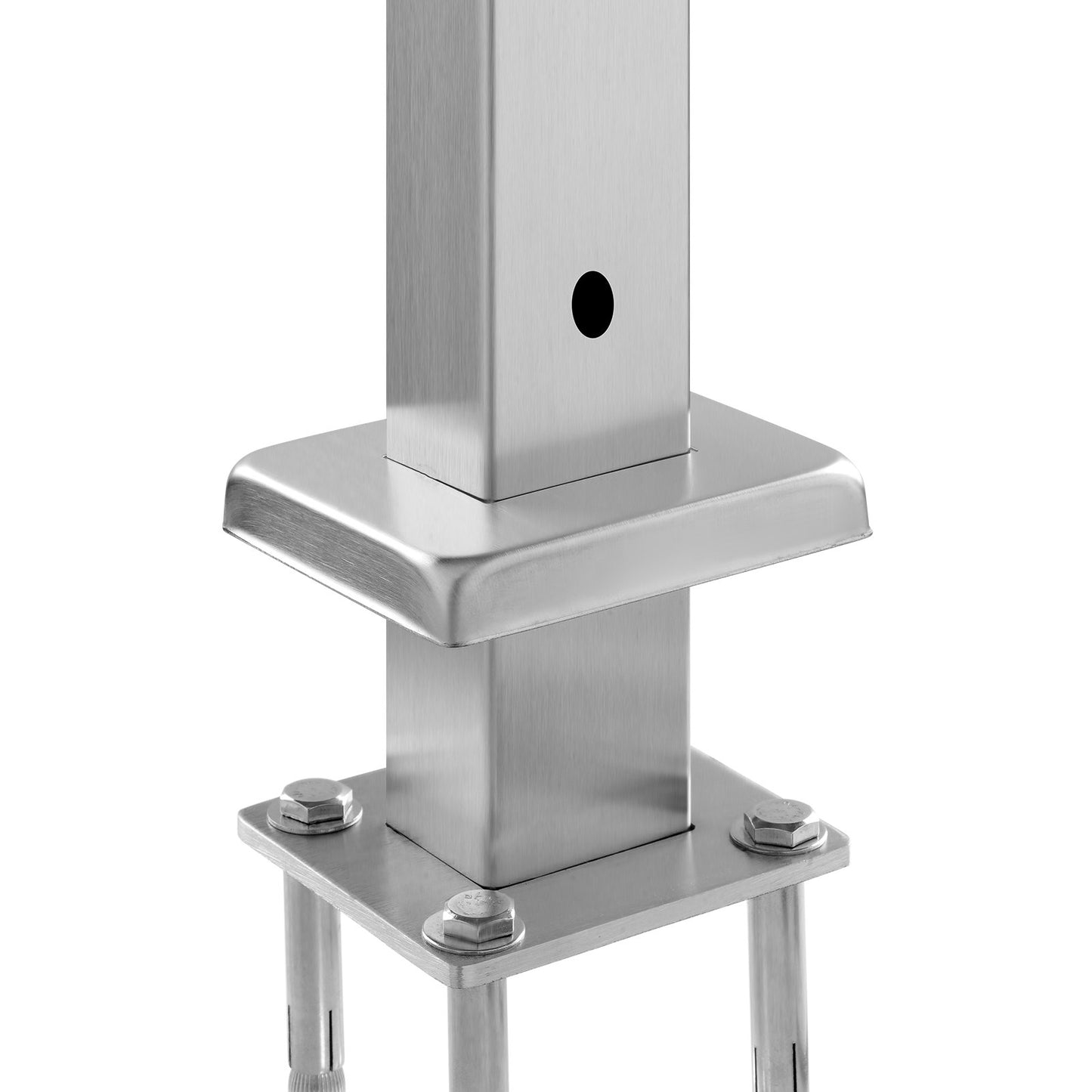 Cable Railing Post, 36x1x2 Inch Level Deck Stair Posts, 1-Pack Stainless Steel Cable Handrail Post, Pre-Drilled Pickets with Mounting Bracket Stair Railing Kit, Silver, 1JZLGZXYS914I4BDB001V0