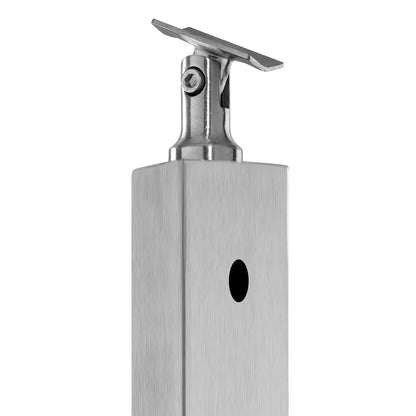 Cable Railing Post, 36x1x2 Inch Level Deck Stair Posts, 1-Pack Stainless Steel Cable Handrail Post, Pre-Drilled Pickets with Mounting Bracket Stair Railing Kit, Silver, 1JZLGZXYS914I4BDB001V0