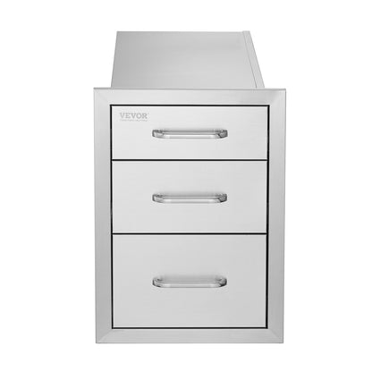 Stainless Steel 3 Chest Of Drawers W/handle 35*58cm Bbq Storage Cabinet