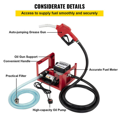 40-Liter-Dieselpumpe, Heizölpumpe, 300-W-selbstansaugende Ölpumpe, Ölsaugpumpe, selbstansaugend, Dieselkraftstoff-Förderpumpe, automatische Zählerpumpe