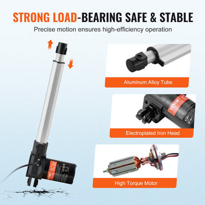 24-V-Linearaktuator-Kit, 25,4 cm, 2,5 cm/s, 99,8 kg/1000 N, Schutzart IP44