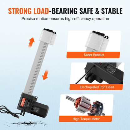 24-V-Linearaktuator-Kit, 33 cm, 1,4 cm/s, 99,8 kg/1000 N, Schutzart IP44