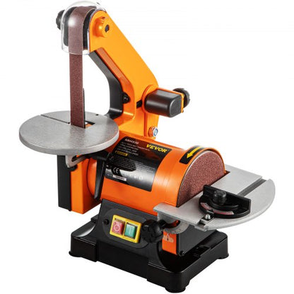 VEV Electric Belt Grinder Sander 300W Electric Belt & Disc Sander 5 Inch Metal Bench Sanding Machine Grinder Polisher 2950 RPM Variable Speed Workshop Sanding Grinding Machine