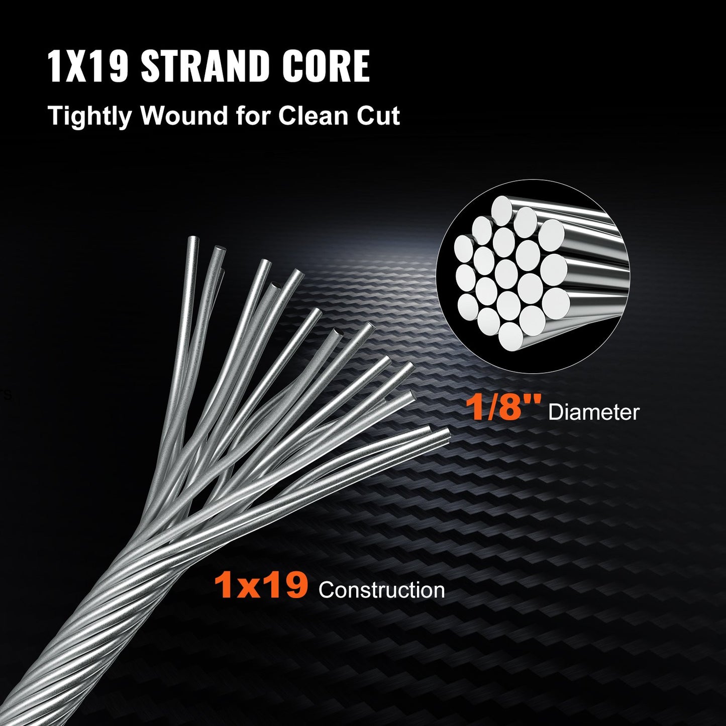 T316 Stainless Steel Wire Rope Cable High Strength Tension Flexible Stainless Steel Cable OD 3.2MM Length 1000Ft 11.14KN Cable Railing(300M)