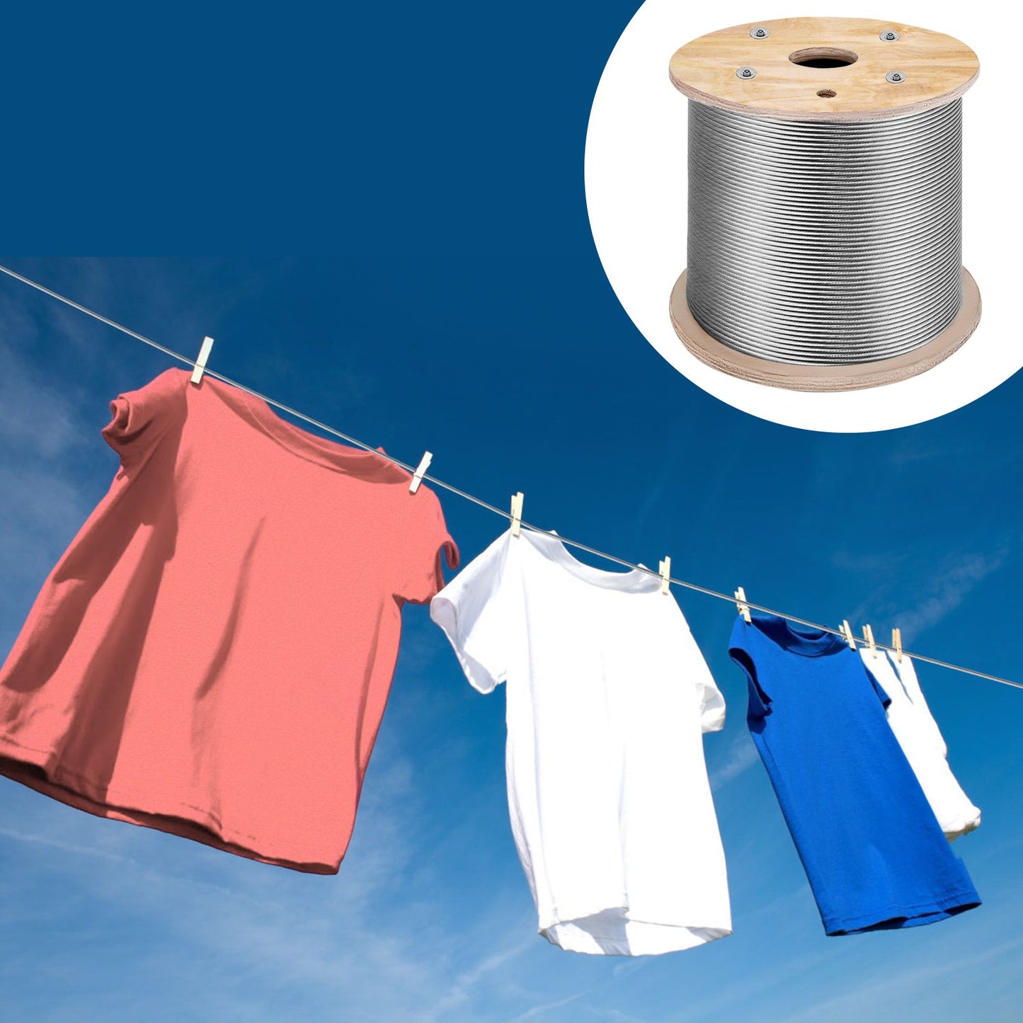 T316 Stainless Steel Wire Rope Cable High Strength Tension Flexible Stainless Steel Cable OD 3.2MM Length 1000Ft 11.14KN Cable Railing(300M)