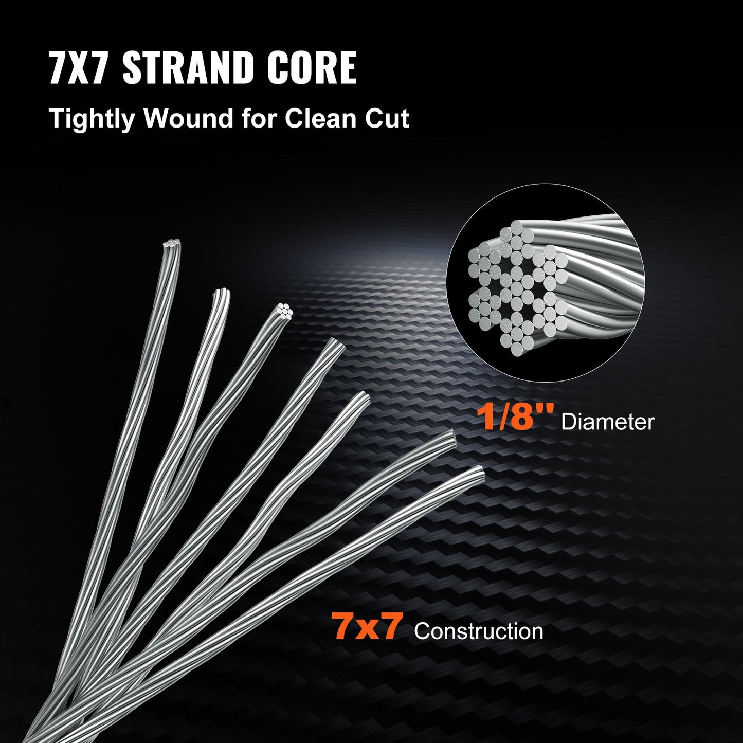 T316 Stainless Steel Cable 3.2 mm 7x7 Steel Wire Rope Cable 15240 cm Cable Railing Transport Wire Rope Cable for Railing Decking DIY Balustrade