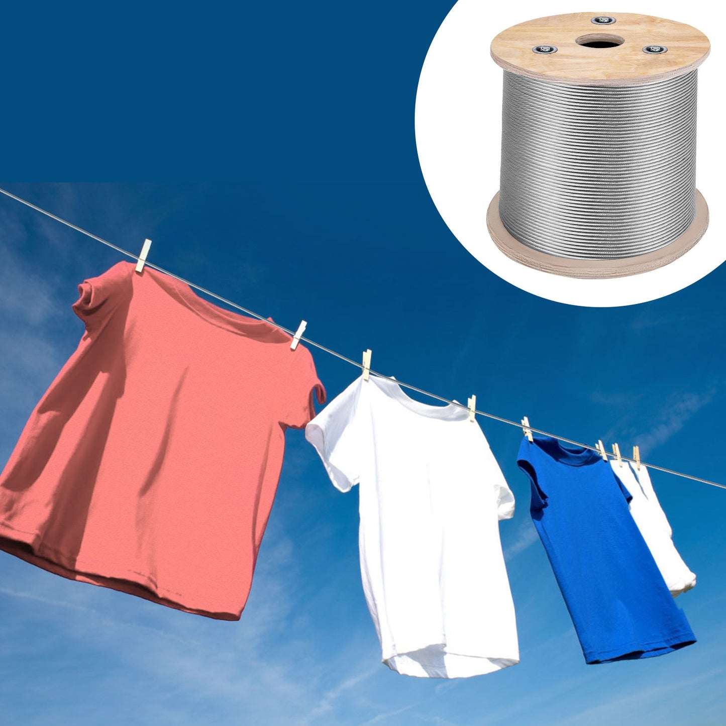 T316 Stainless Steel Cable 3.2 mm 7x7 Steel Wire Rope Cable 15240 cm Cable Railing Transport Wire Rope Cable for Railing Decking DIY Balustrade