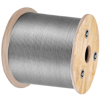 T316 Stainless Steel Cable 3.2 mm 7x7 Steel Wire Rope Cable 15240 cm Cable Railing Transport Wire Rope Cable for Railing Decking DIY Balustrade