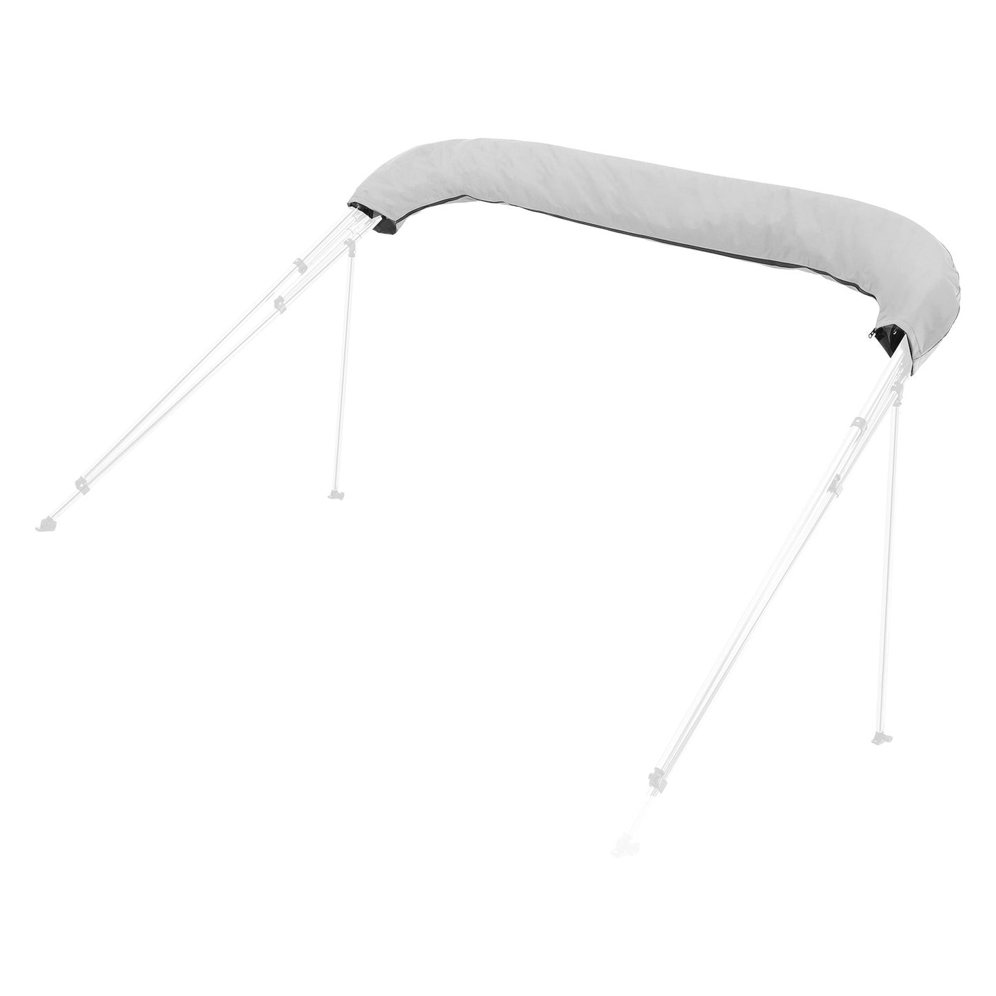 4 Bow Boat Bimini Tops, 600D Polyester Canopy, Waterproof & Sun Protection Boat Awning Canopy with Storage Bag, Bimini Top Replacement, 96"Lx(91"-96")W, Light Grey (Support Frame Not Included)