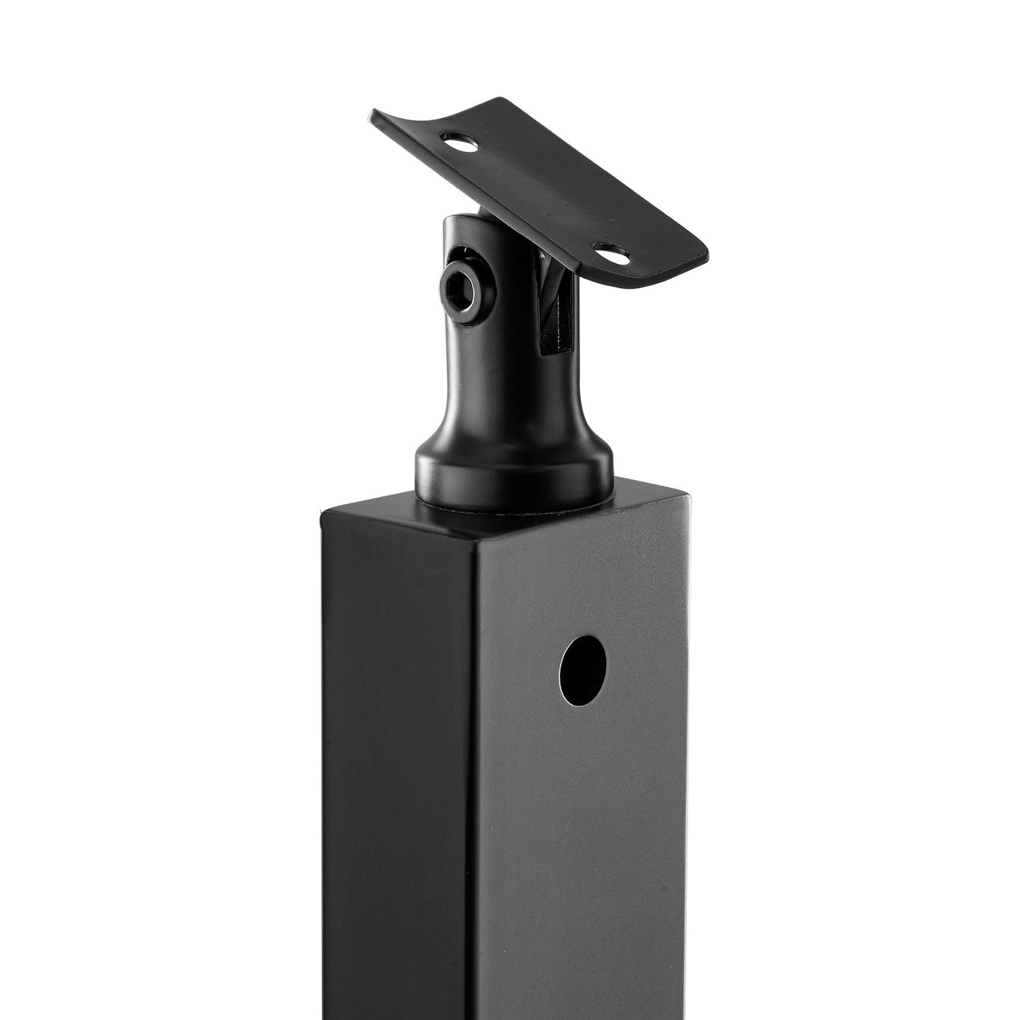 4er-Pack Kabelgeländerpfosten, 42 x 1 x 2 Zoll, horizontale Geländerpfosten mit vorgebohrten Löchern, Edelstahl-Kabelgeländerpfosten mit horizontaler und gebogener Halterung, Schwarz, 4JZLGZXHS106REP67001V0