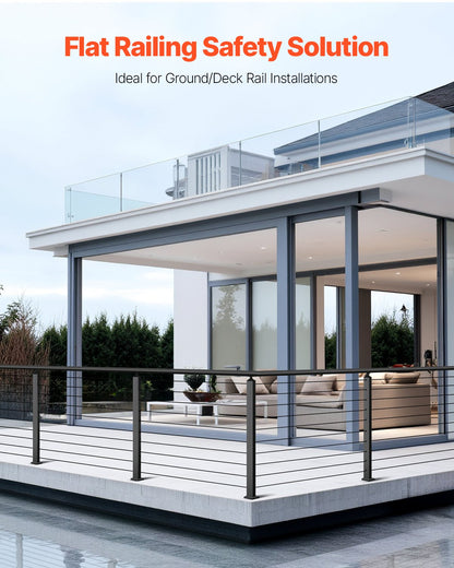 4er-Pack Kabelgeländerpfosten, 36 x 1 x 2 Zoll, horizontale Geländerpfosten mit vorgebohrten Löchern, Edelstahl-Kabelgeländerpfosten mit horizontaler und gebogener Halterung, Schwarz, 4JZLGZXHS914UUOI6001V0