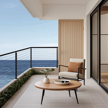 4er-Pack Kabelgeländerpfosten, 36 x 1 x 2 Zoll, horizontale Geländerpfosten mit vorgebohrten Löchern, Edelstahl-Kabelgeländerpfosten mit horizontaler und gebogener Halterung, Schwarz, 4JZLGZXHS914UUOI6001V0