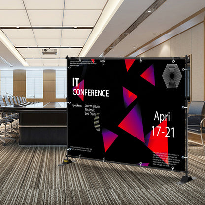 2.44m Display Backdrop Banner Stand Adjustable Telescopic Lightweight Trade Show Wall Exhibitor x 4 PACK