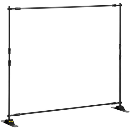 2.44m Display Backdrop Banner Stand Adjustable Telescopic Lightweight Trade Show Wall Exhibitor x 4 PACK