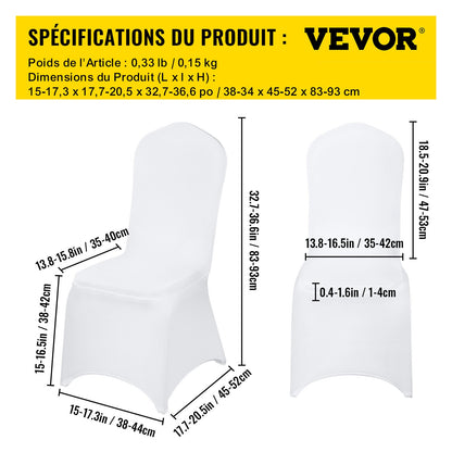 Stretch-Spandex-Klappstuhlhussen, universell passende Stuhlhussen, abnehmbare und waschbare Schutzhüllen, für Hochzeiten, Feiertage, Bankette, Partys, Feste und Essgelegenheiten (50 Stück, weiß)