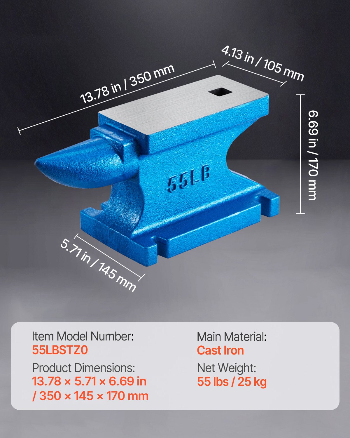 Einhorn-Amboss, 25 kg, Gusseisen-Amboss, robust und schlagfest, Schmiedewerkzeug für Juweliere und Metallhandwerker, zu verkaufen. Schmiedewerkzeuge und -ausrüstung.