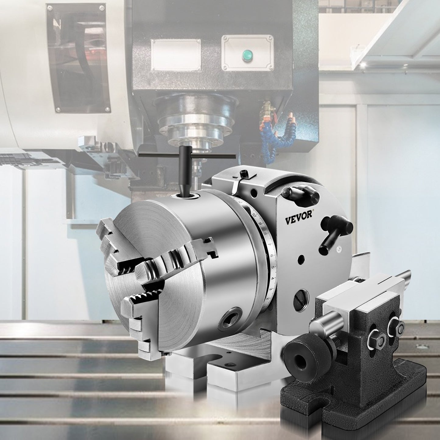 BS-0 Precision Dividing Head, Horizontal Dividing Head with 3-Jaw Chuck, MT2 Tailstock BS-0 12.7 cm Semi Universal Dividing Head for Milling Machine Mill Gear Cutting