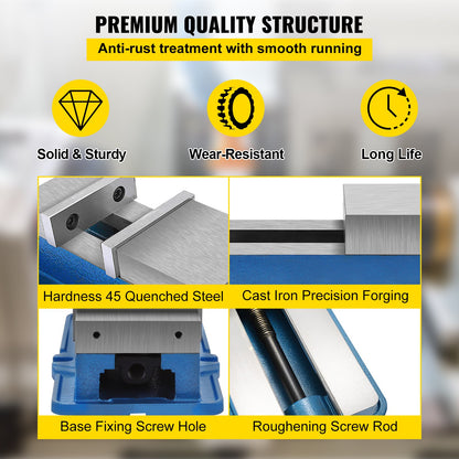 15,2 cm Leistungsstarker Präzisions-Schraubstock, 26,9 kg Schraubstock-Maschinen-Präzisions-Schraubstock-Zubehörset, 4,4 cm Backen-Präzisions-Spann-Tischschraubstock