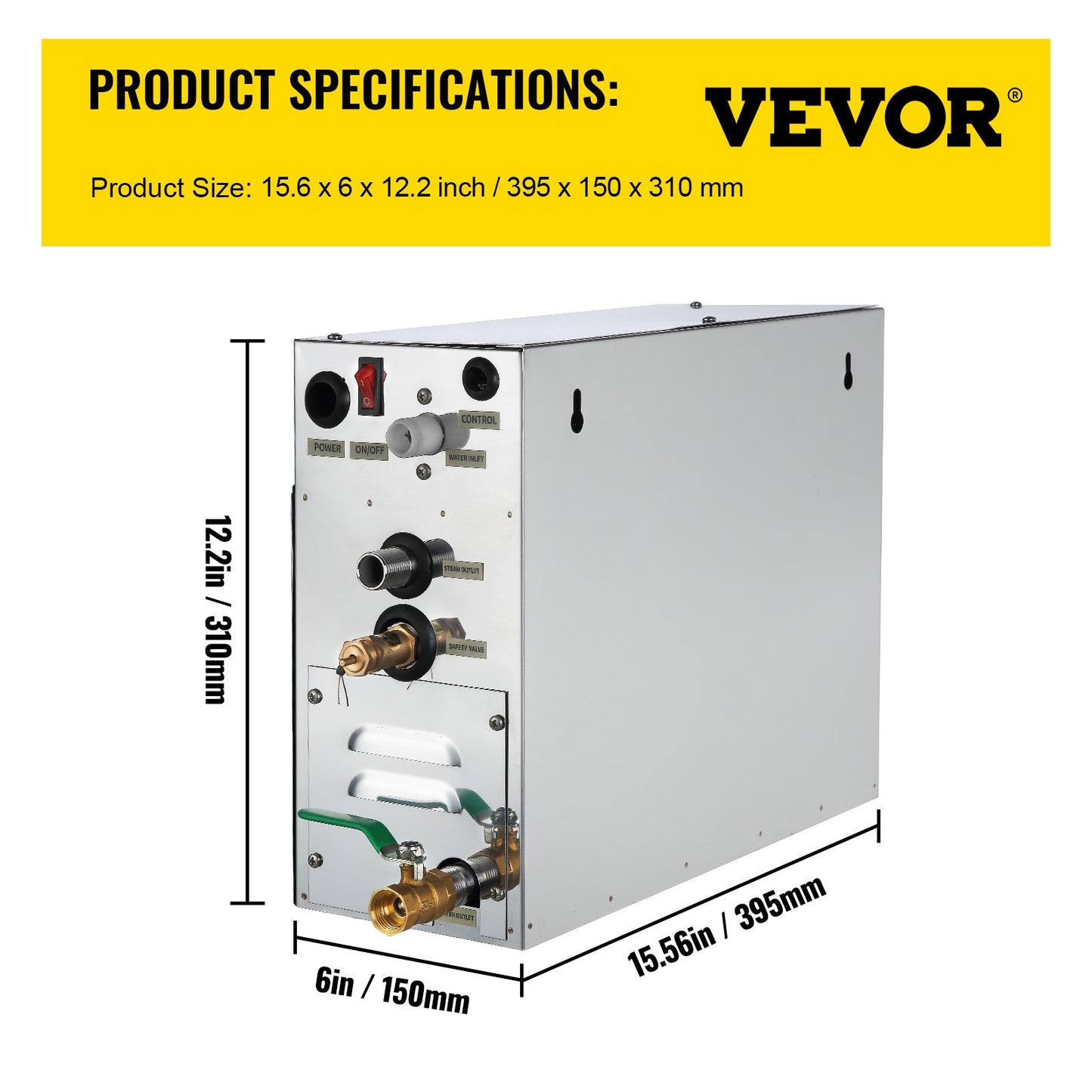 6-kW-Sauna-Dampfgenerator mit LED-Digitalanzeige und Zeitschaltuhr für den Heim-Spa-Bereich