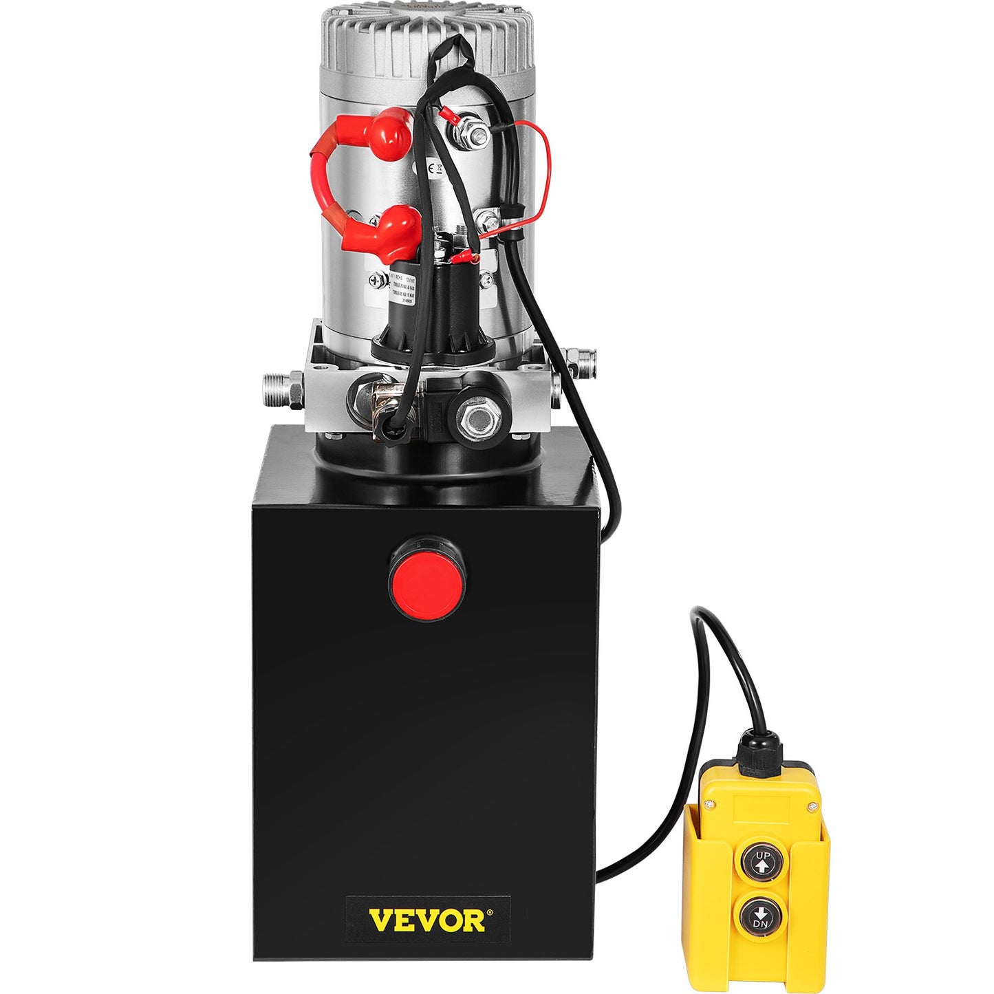 6L Hydraulic Pump Single-Acting Hydraulic Unit Dc12V, Single Acting Hydraulic Power Pack Tank Hand Pump 6 Quart 3200 PSI Max 6 Port Connector