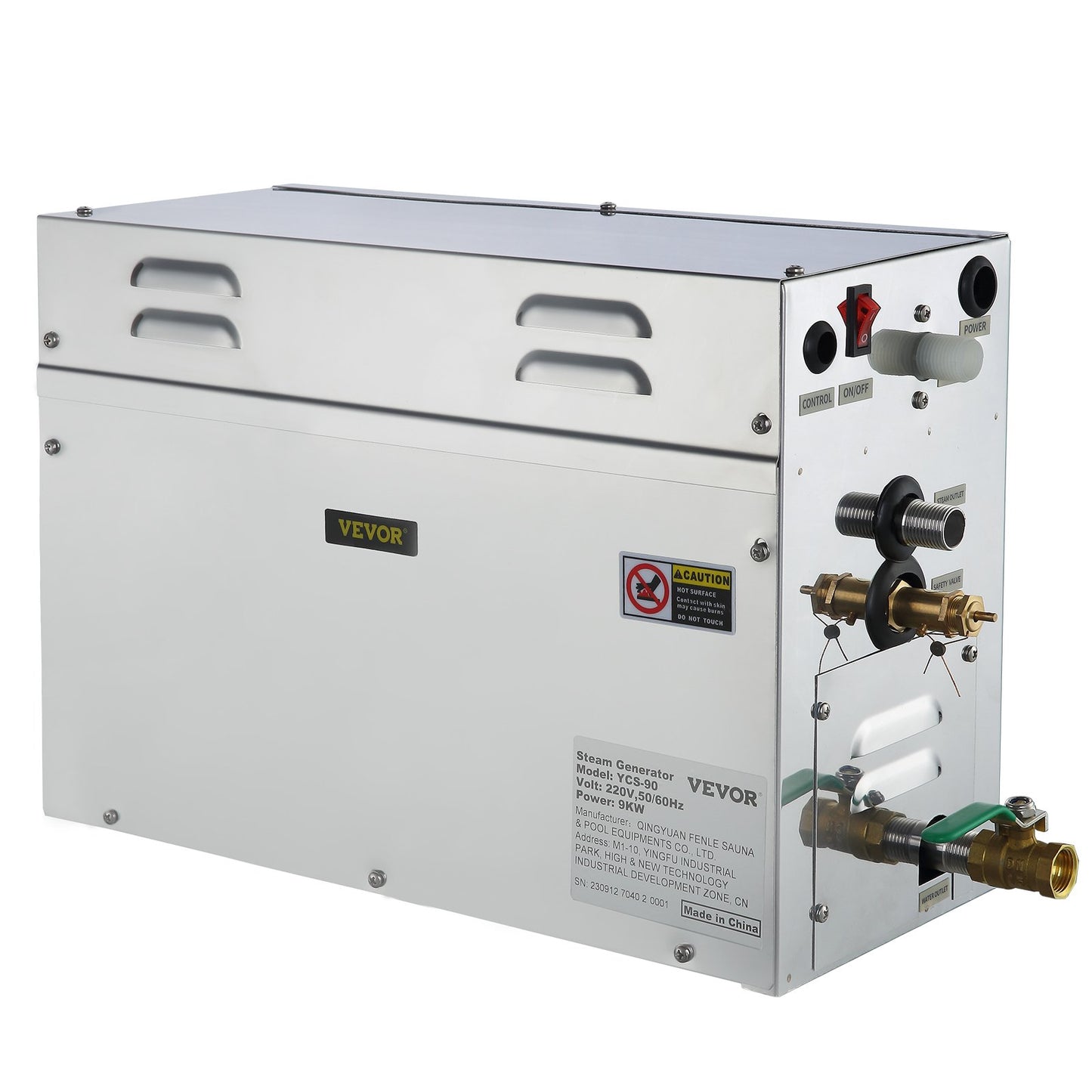 9-kW-Dampfgenerator, Dampfgenerator für Spa-Bereiche mit Digitalanzeige, 35–55 °C, Sauna-Dampfgenerator für Zuhause, gewerblicher Dampfgenerator-Bausatz, Dampfbadgenerator