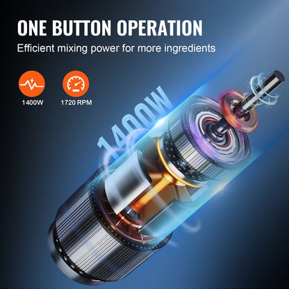 Küchenmaschine &amp; Gemüseschneider, 16 Quart (ca. 15 Liter), 1400 W, lebensmittelechter Edelstahl, mit 2 zusätzlichen S-förmigen Klingen, multifunktional zum Zerkleinern von Gemüse, Fleisch, Getreide und Nüssen