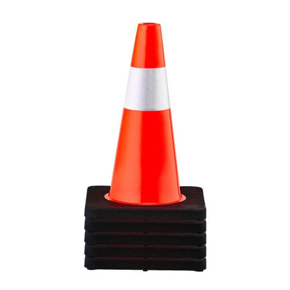 Safety Cones, 18 in/45 cm Height, 5 PCS PVC Orange Traffic Cone with Reflective Collar and Black Weighted Base, Used for Traffic Control, Driveway Road Parking and School Improvement