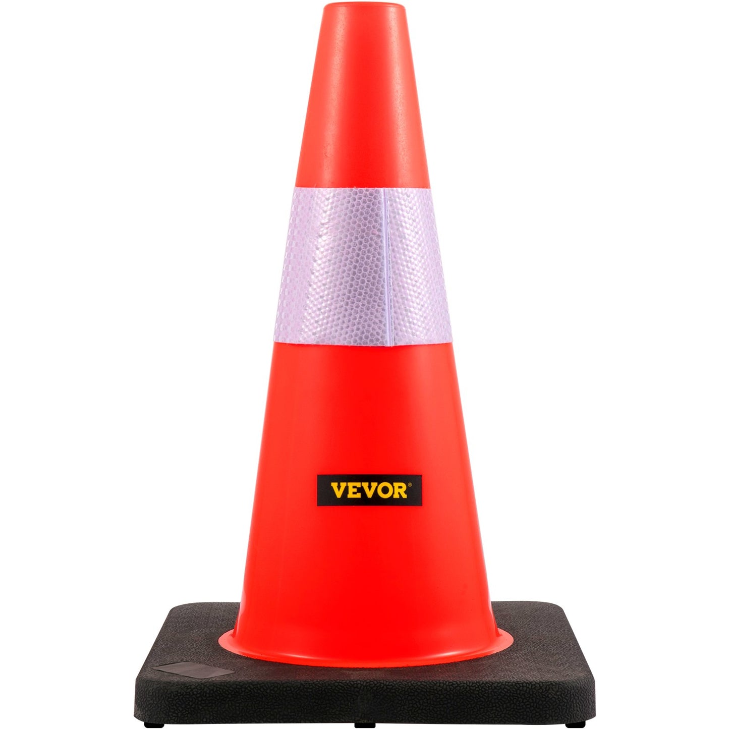Safety Cones, 18 in/45 cm Height, 5 PCS PVC Orange Traffic Cone with Reflective Collar and Black Weighted Base, Used for Traffic Control, Driveway Road Parking and School Improvement