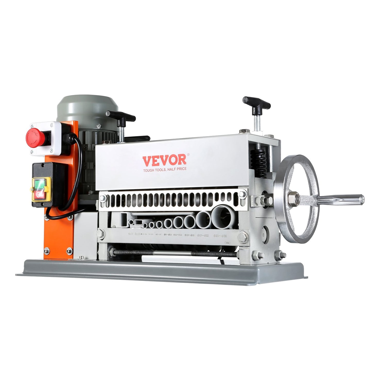 Automatic Wire Stripping Machine, 1.5 mm-40 mm Electric Motorized Cable Stripper, 370W, 26.8 m/min Wire Peeler with An Extra Manual Crank, 11 Channels for Scrap Copper Recycling