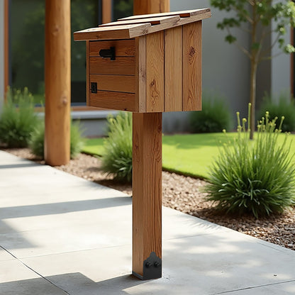 6x6 Post Base 2 Pcs, Inner Size 5.9x5.55 inch / 150x141 mm Post Brackets, Heavy Duty Carbon Steel Decking Posts, Wood Posts Brackets for Pavilion Deck Railing Support Deck Base Plate, Black