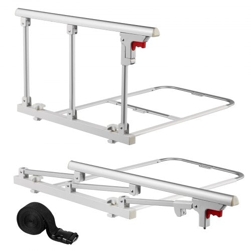Klappbares Bettgitter für Senioren, 70 cm hohes Bettgitter mit Befestigungsgurt, höhenverstellbarer Bettstock aus Metall, robustes Metall-Bettgitter für Senioren, Handschutz passend für Kingsize-, Queensize-, Doppel- und Einzelbetten