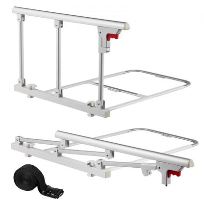 Klappbares Bettgitter für Senioren, 70 cm hohes Bettgitter mit Befestigungsgurt, höhenverstellbarer Bettstock aus Metall, robustes Metall-Bettgitter für Senioren, Handschutz passend für Kingsize-, Queensize-, Doppel- und Einzelbetten