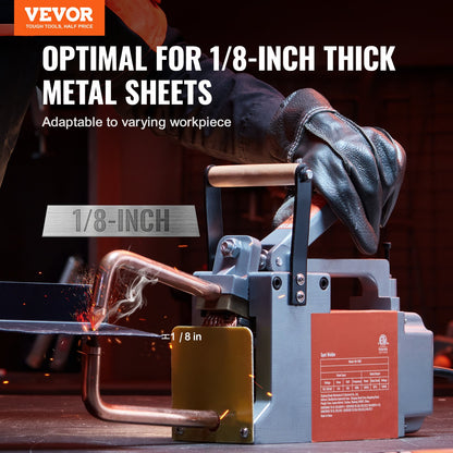 Tragbares Punktschweißgerät, 3,2 mm dickes Punktschweißgerät mit 1,5 kVA Eingangsleistung, handgeführte Schweißdüse, Punktschweißgerät für Kohlenstoffstahl, Edelstahl und Aluminiumblech