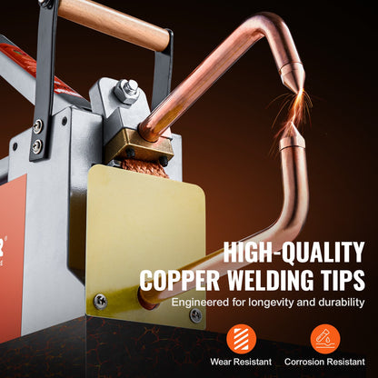 Tragbares Punktschweißgerät, 3,2 mm dickes Punktschweißgerät mit 1,5 kVA Eingangsleistung, handgeführte Schweißdüse, Punktschweißgerät für Kohlenstoffstahl, Edelstahl und Aluminiumblech