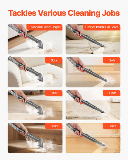 Teppichreinigungsgerät, 1,5-Liter-Frischwassertank &amp; 0,8-Liter-Schmutzwassertank, tragbarer Polsterreiniger, 11,5 kPa Hand-Möbelreinigungsgerät, Flecken- und Tiefenreiniger für Teppiche, Sofas und Autos