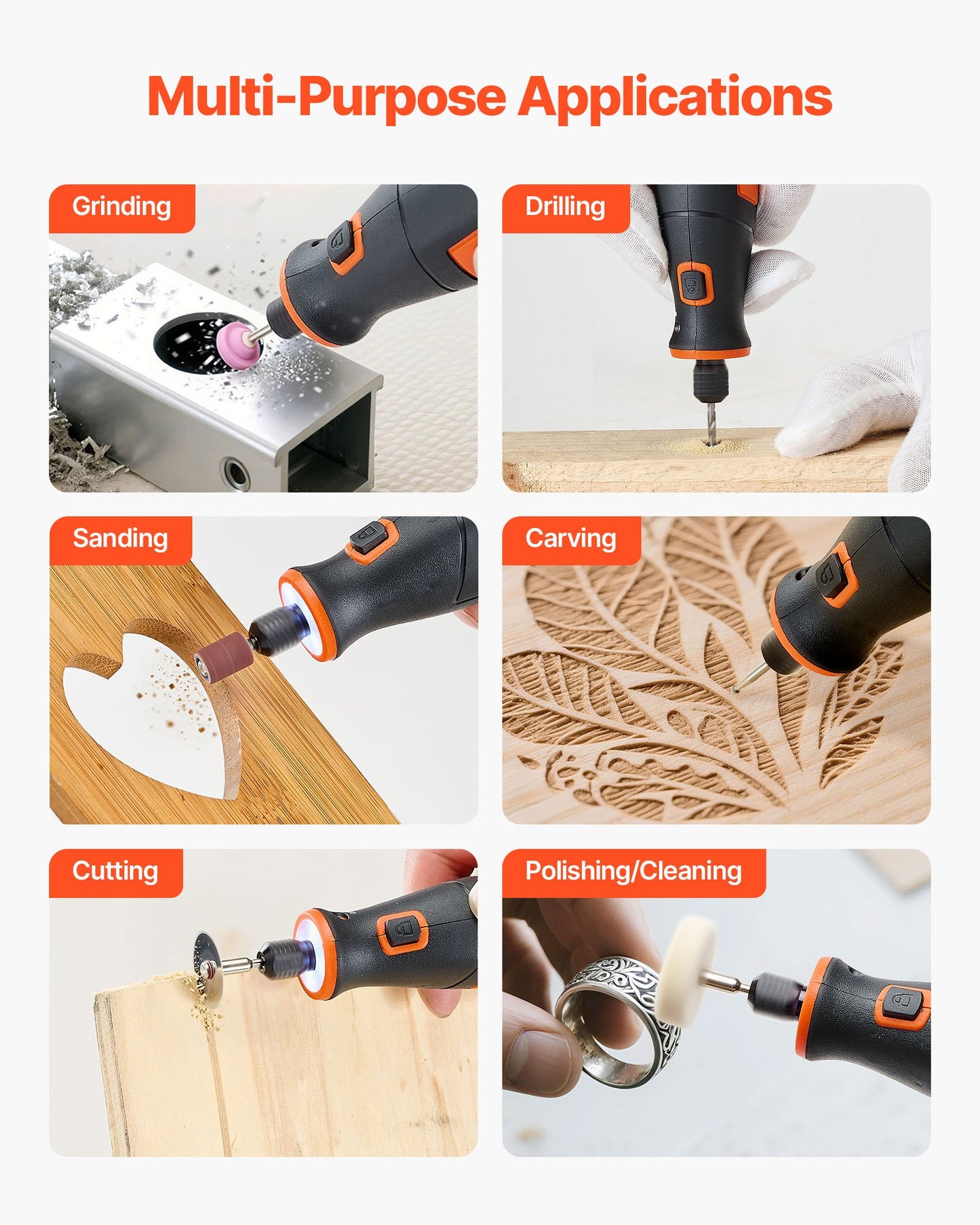 73-Piece Cordless Rotary Tool Kit, DC4V Portable Mini Power Rotary Tool, 5-Level Speed 7000-20000 RPM Multi-Purpose DIY Tools for Engraving, Sanding, Polishing, Carving, Cutting, DIY Crafts