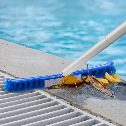 Schwimmbadreinigungsset, inklusive 2 abnehmbarer Bürstenköpfe (508 mm / 139,7 mm) und 2 Poolskimmernetzen, 4-in-1-Reinigungsset für eingelassene/aufstellbare Pools, für Laub, feines Netz, ohne Stangen