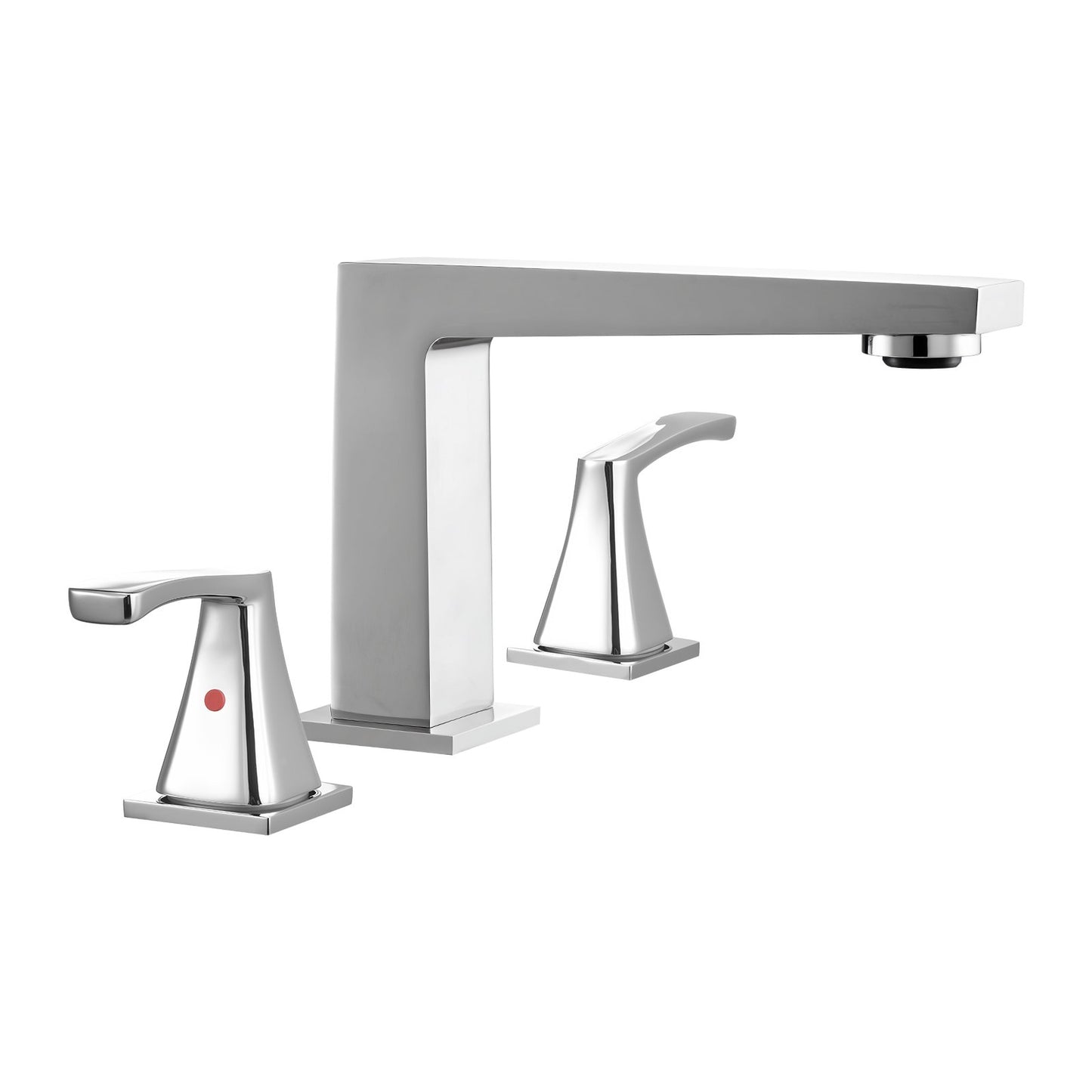 Roman Tub Faucet, 3 Hole Waterfall Bathtub Faucet, Bath Tubs Faucets Set with 2 Handles, Roman Tub Faucets Deck Mount for Pet Washing, Baby Care, Adult Bathing, Silver, Right-Angle Spout Design